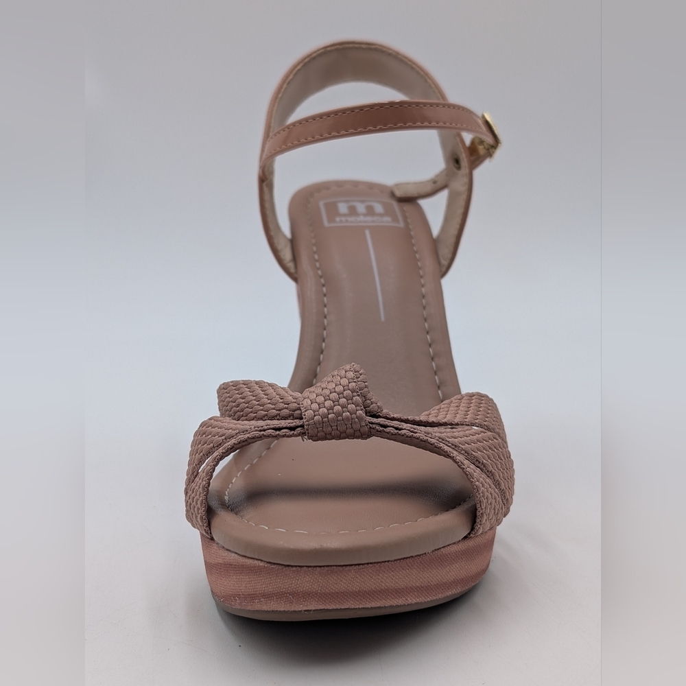 NEW Moleca Wedge Platform Sandals Women Size US 8 /EU 39 Nude/Pink Gold Buckles - Picture 5 of 17